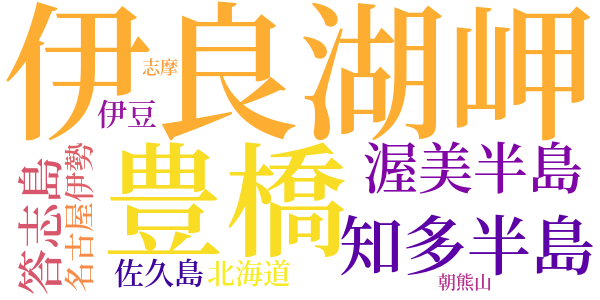 伊良湖岬のword cloud