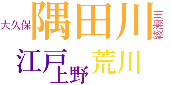 月の隅田川のword cloud